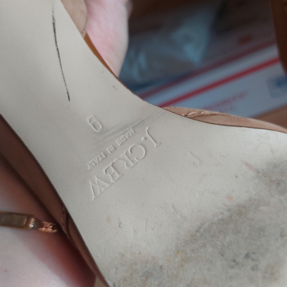 J.Crew Peep Toe Nubuck Tan Leather Heels Made In Italy 9 - Picture 9 of 9